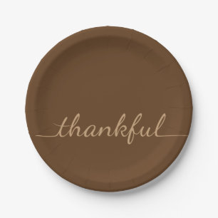 Thankful Thanksgiving paper plate