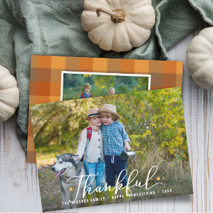 Thankful Thanksgiving Photos Holiday Card