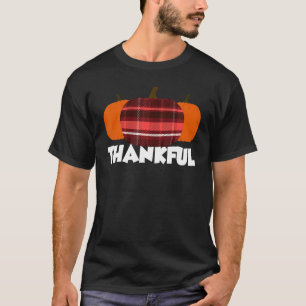 Thankful Thanksgiving Pumpkin Flannel T-Shirt
