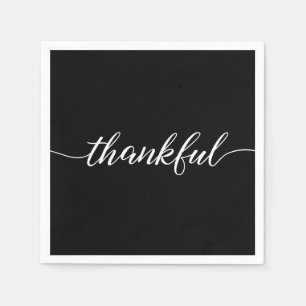 Thankful   Thanksgiving Script font   black Napkin