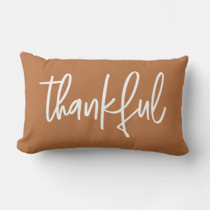 Thankful Thanksgiving Season Autumn Orange Lumbar Cushion