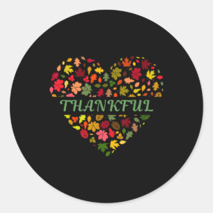 Thankful Thanksgiving Top For Mum Kids Women Teach Classic Round Sticker