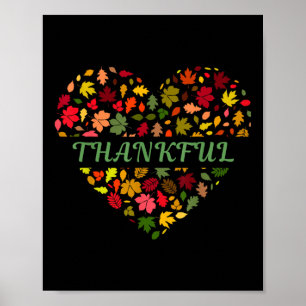 Thankful Thanksgiving Top For Mum Kids Women Teach Poster