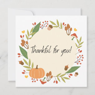Thankful Thanksgiving Wreath Card