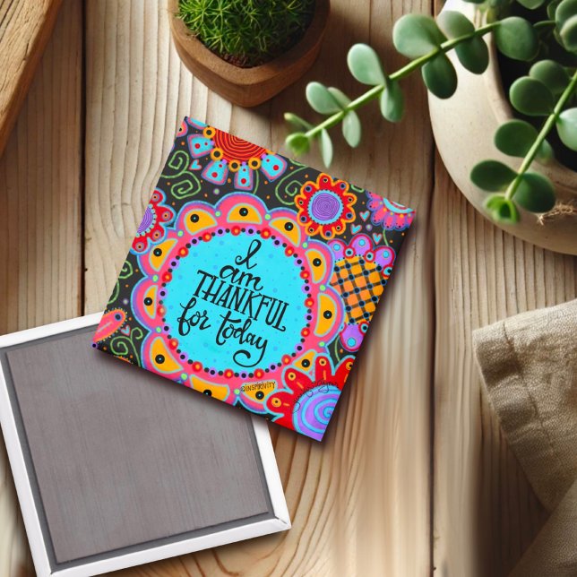 Thankful Today Fun Colourful Trendy Inspiring Cute Magnet (Creator Uploaded)