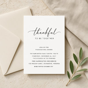 Thankful Together Thanksgiving Dinner Invitation