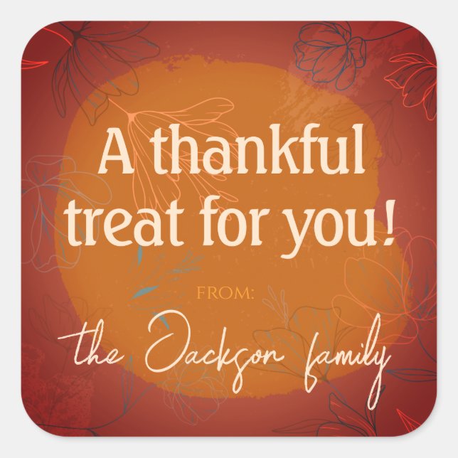Thankful Treat Sticker -Autumn Warmth (Front)
