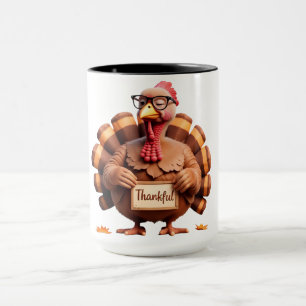 Thankful Turkey Design – Funny Holiday Art Mug