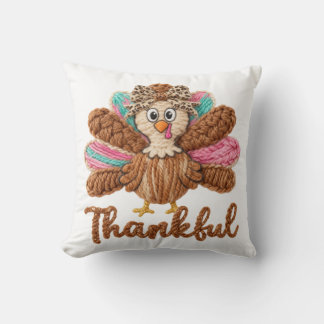 Thankful Turkey Design – Latch Hook Yarn Crochet S Cushion