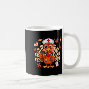 Thankful Turkey Funny Scrub Nurse Fall Thanksgivin Coffee Mug
