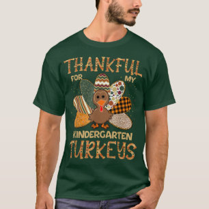 Thankful Turkey Leopard Print Fall Flannels Costum T-Shirt