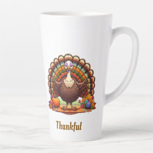 Thankful, Turkey meditating  Latte Mug