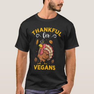Thankful Turkey Vegan Mea Thanksgiving Turkey Day T-Shirt