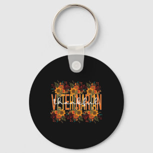 Thankful Veterinarian Thanksgiving Doctor Veterina Key Ring