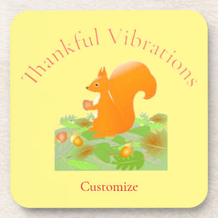 Thankful Vibes Squirrel Thunder_Cove Coaster