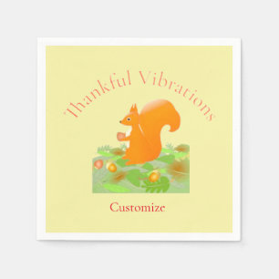 Thankful Vibes Squirrel Thunder_Cove Napkin