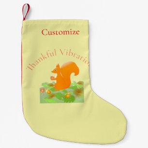 Thankful Vibes Squirrel Thunder_Cove Small Christmas Stocking