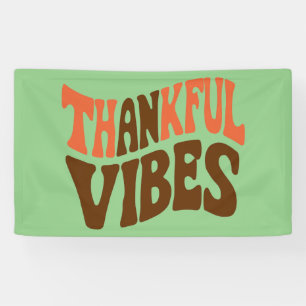 Thankful Vibes Thanksgiving Vintage Thankful  Banner
