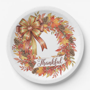 Thankful Wreath Paper Plate