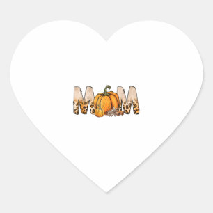 Thankgiving Mom Pumpkin Leopart Heart Sticker