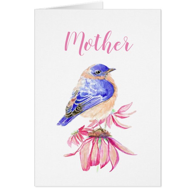 Thanking the Lord Mother Birthday Bluebird Art (Front)