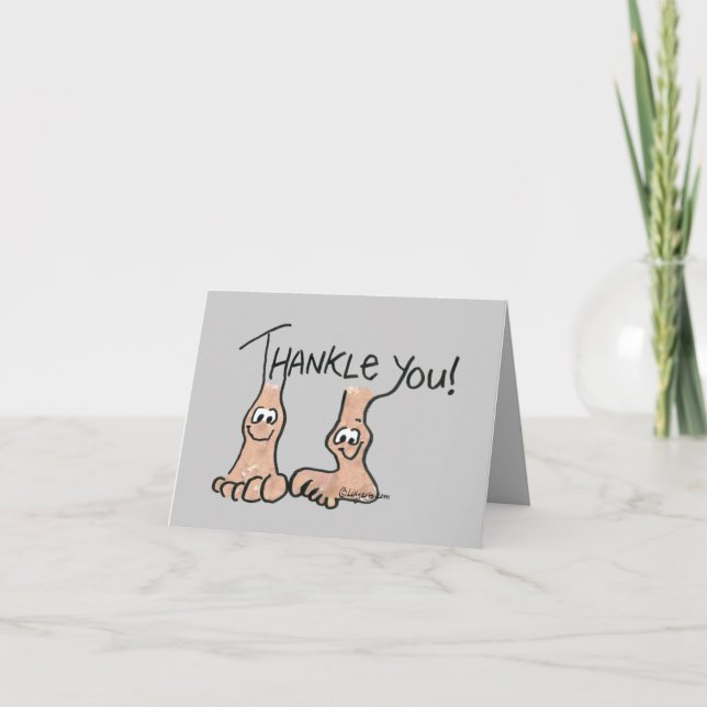 Thankle Cartoon Thank You Card (Front)