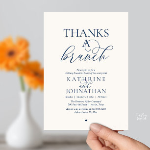 Thanks A Brunch, Modern Classy Wedding Invitation