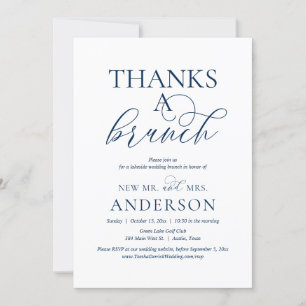 Thanks A Brunch, Post Wedding Elopement Party Invitation