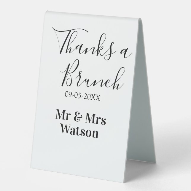 Thanks a brunch post wedding name date simple  (Front)