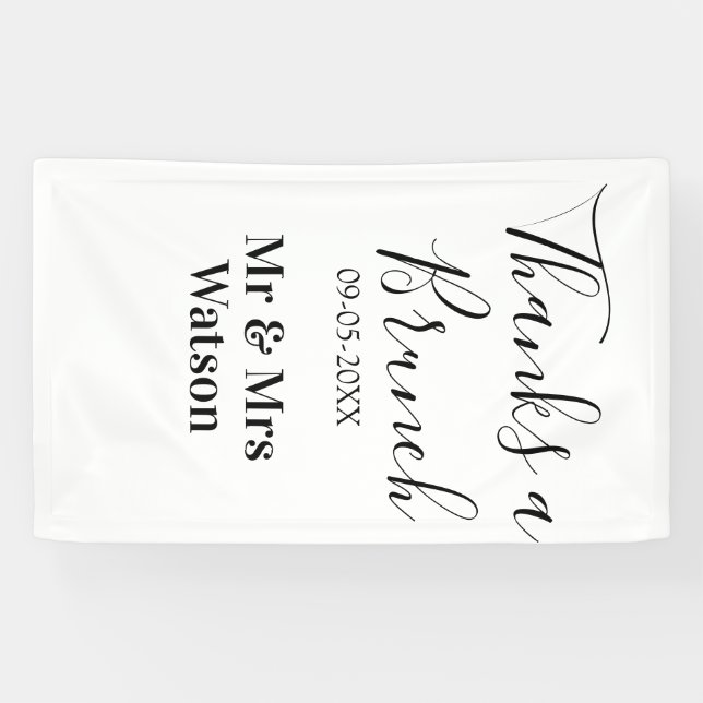 Thanks a brunch post wedding name date simple  banner (Horizontal)