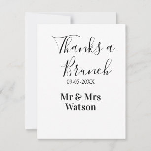 Thanks a brunch post wedding name date simple  card