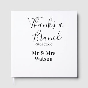 Thanks a brunch post wedding name date simple  guest book