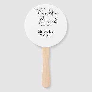 Thanks a brunch post wedding name date simple hand fan