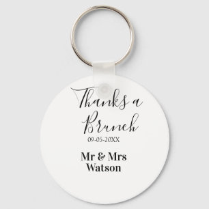 Thanks a brunch post wedding name date simple key ring