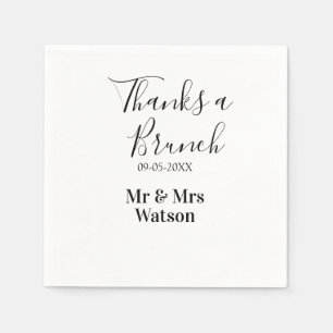 Thanks a brunch post wedding name date simple napkin