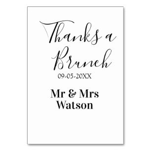 Thanks a brunch post wedding name date simple table number