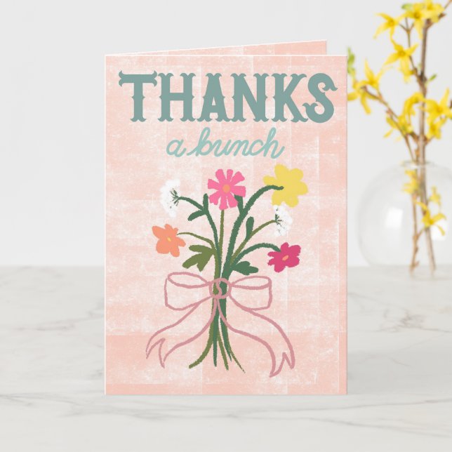 Thanks a Bunch – Colourful Floral Abstract with Bo Card (Yellow Flower)