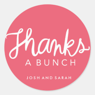 Thanks a bunch favour sticker