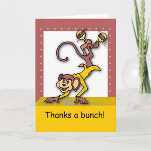 Thanks a Bunch, Monkey Thank You Card