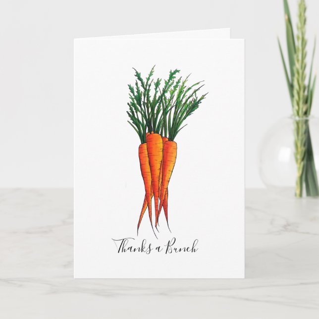 Thanks a Bunch of Carrots Orange Vegetable Card (Front)
