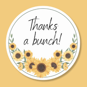 Thanks a Bunch Sunflower Thank You  Classic Round Sticker