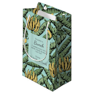 Thanks a Bunch Turquoise Banana Hand Drawn Small Gift Bag