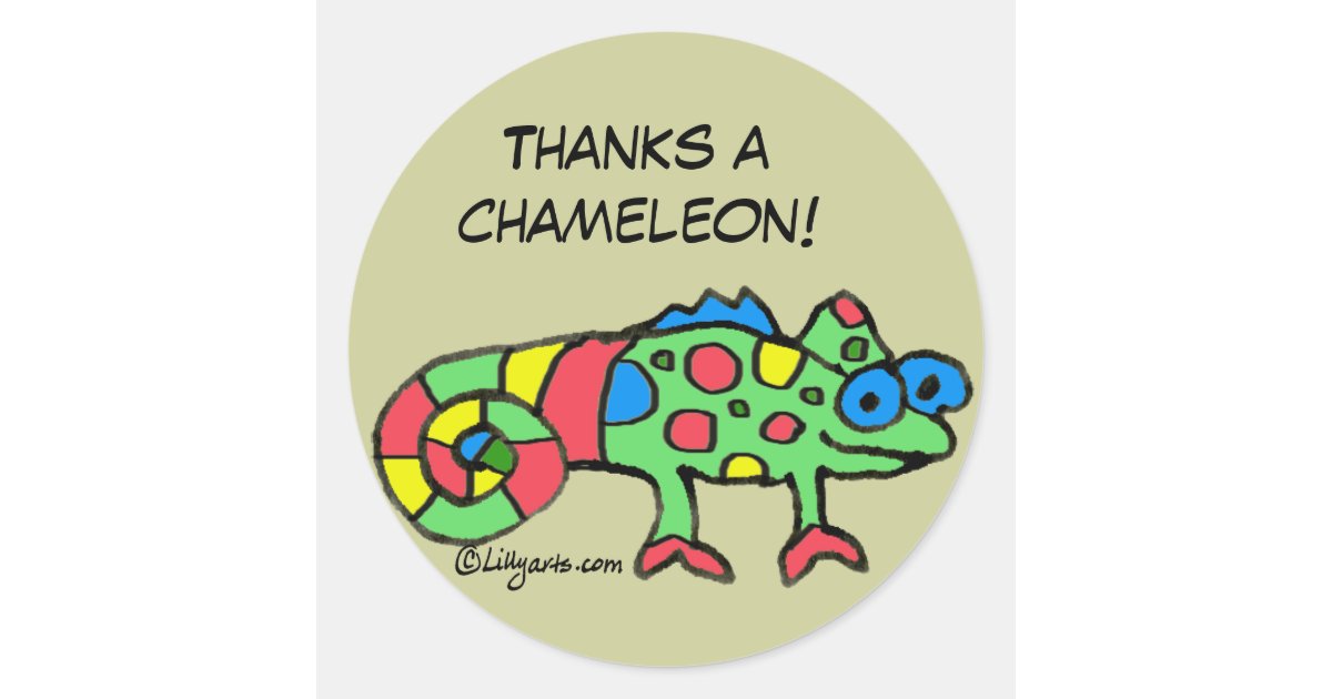 Thanks a Chameleon Personalised Stickers Zazzle