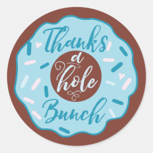 Thanks A Hole Bunch Blue Doughnut Stickers