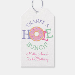 Thanks a Hole Bunch Doughnut Girl Birthday Favour Gift Tags