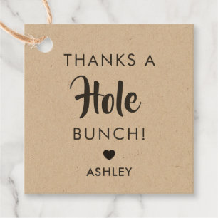 Thanks a Hole Bunch, Doughnut Holes Tag, Kraft Favour Tags
