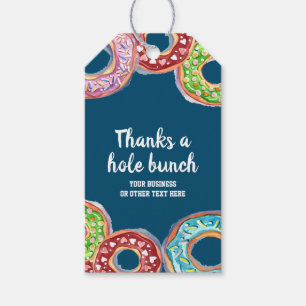 Thanks a hole bunch doughnut personalised gift tags