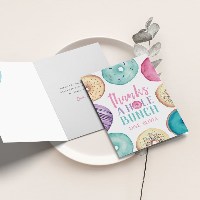 Thanks A Hole Bunch | Personalised Doughnut Thank You Card (Creator Uploaded)