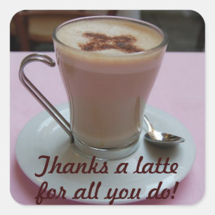 Thanks a latte appreciation stickers