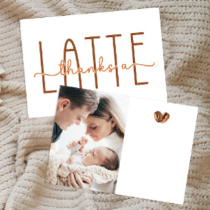 Thanks A Latte Coffee Baby Shower Thank You Card
